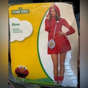 Elmo Halloween Costume Women's Adult Medium Dress + Purse. Cute Halloween Outfit